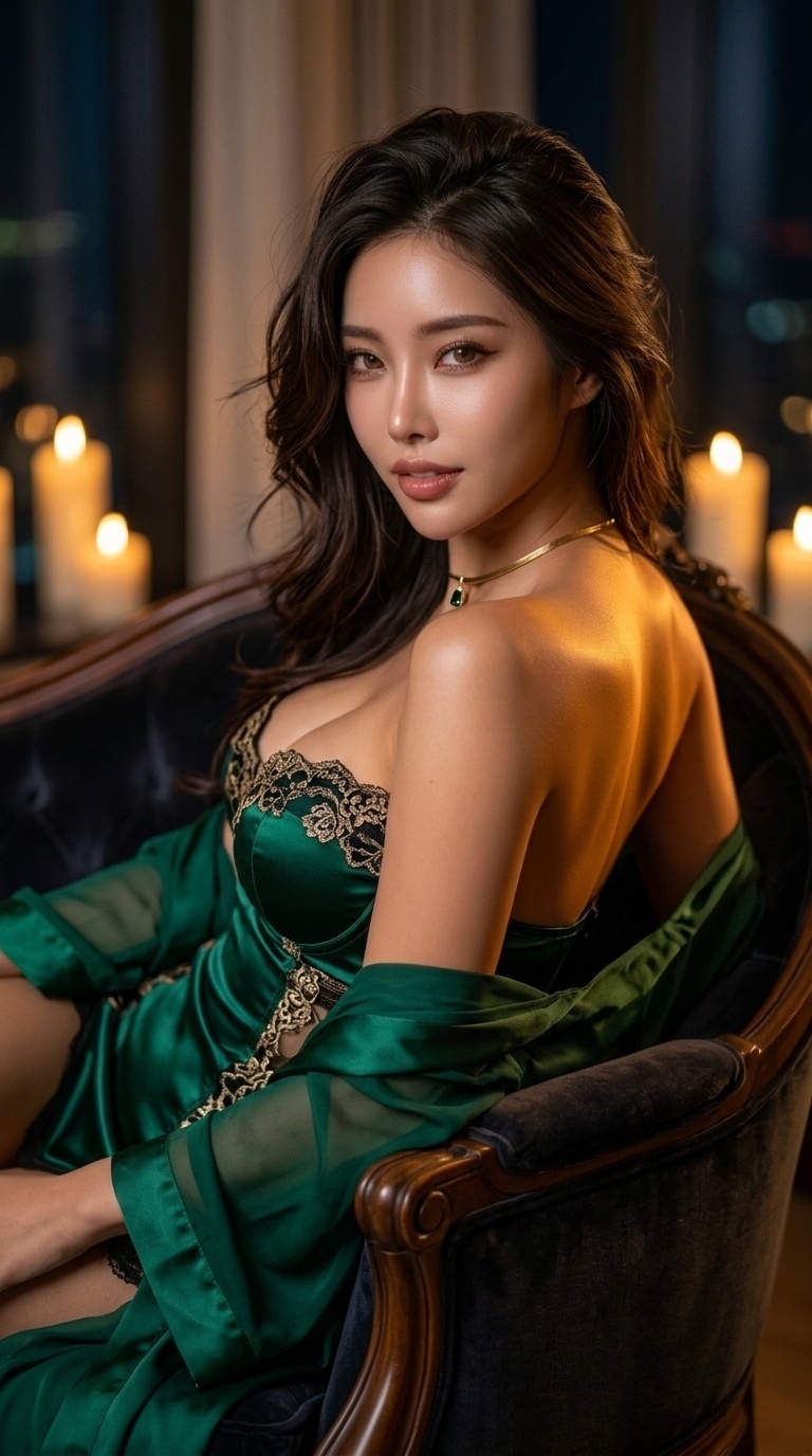 Emerald Silk Corset